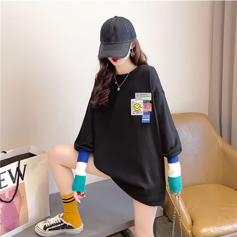 個性的なデザイン 切り替え 好感度満載 プリント Tシャツ カットソー＜S-3665＞