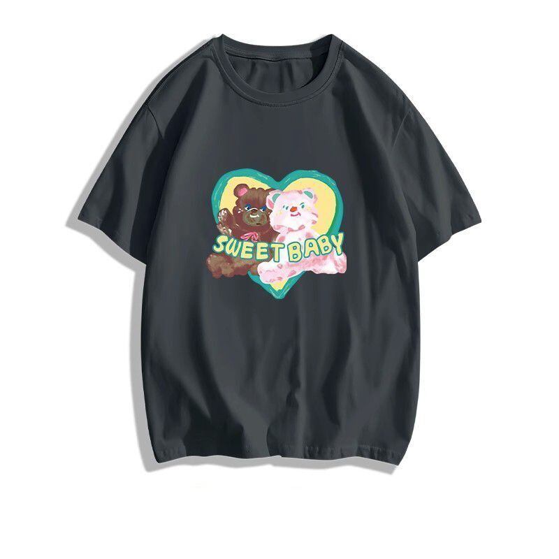 絶対欲しい大人可愛い カジュアル 高見えデザイン プリント全6色 半袖Tシャツ<S-9328>