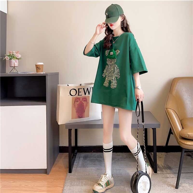 好感度満載 ラウンドネック スタイリッシュ プリント Tシャツ カットソー＜S-2795＞