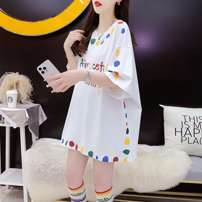 売り切れ必至 プリント ファッション 切り替え 全2色 半袖Tシャツ＜S-8623＞