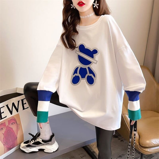 カジュアル 切り替え オシャレ度満点 プリント Tシャツ カットソー＜S-3663＞