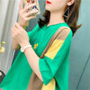 スタイリッシュ 切り替え 一目惚れ プリント Tシャツ カットソー＜S-3628＞