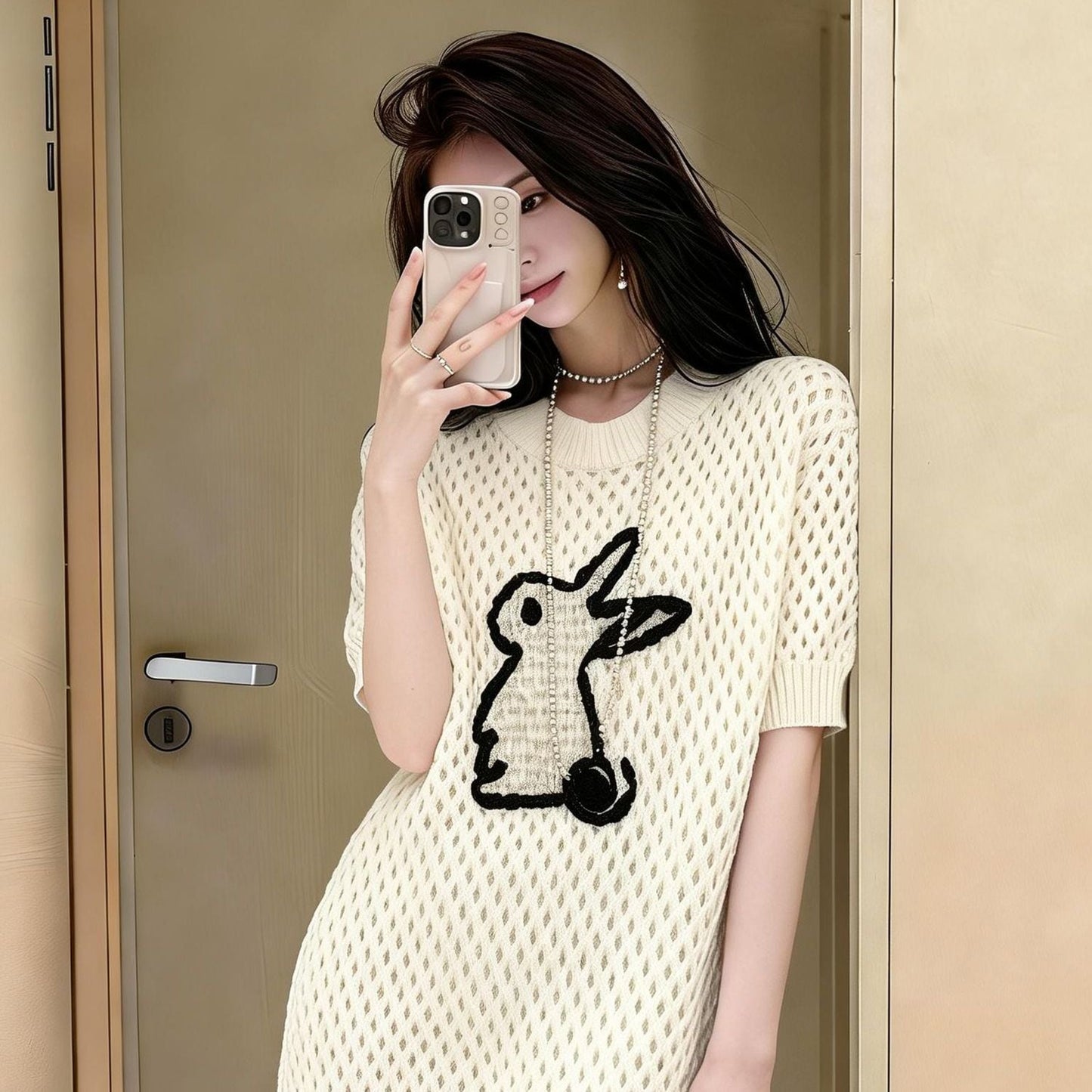 デザイン性抜群 ニット ファッション Tシャツ <S-13203>