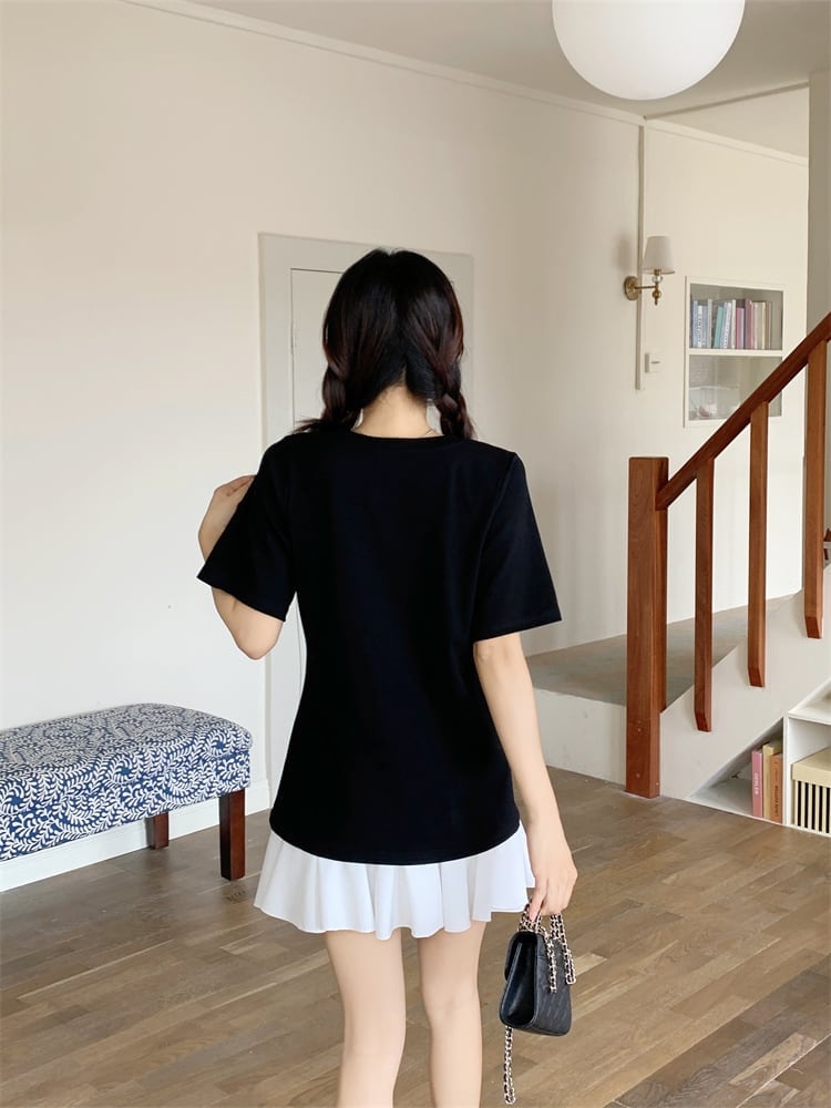絶対欲しい キュート 超人気 ピンク プリント スパンコール 3色選択 半袖Tシャツ＜S-8570＞