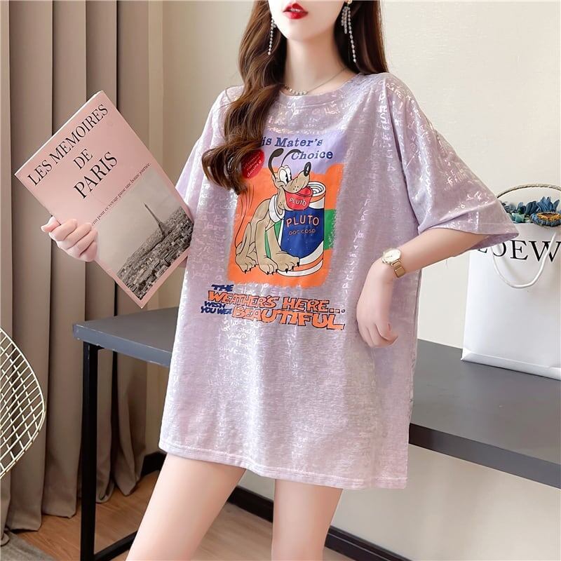 好感度満載 切り替え 美感いっぱい プリント Tシャツ カットソー＜S-3548＞