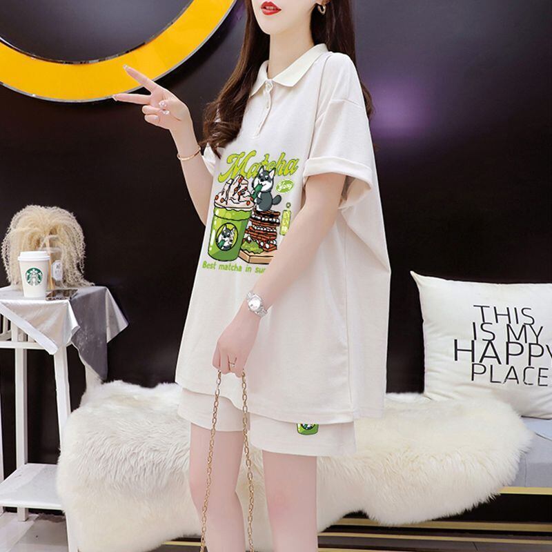 超人気 プリント カジュアル 半袖Ｔシャツⅹパンツセット全3色 <S-8528>