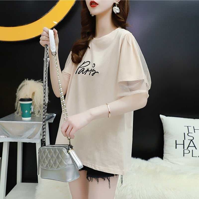 ゆったり感アップ 切り替え 着心地抜群 プリント Tシャツ カットソー＜S-3541＞