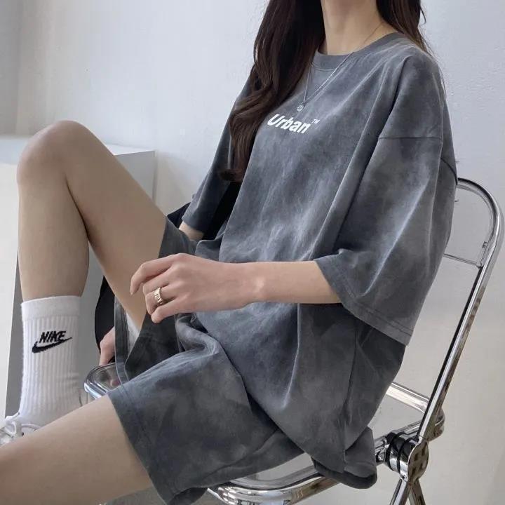 売り切れ必至 絞り染め カジュアル モーダル 半袖Ｔシャツⅹパンツセット全4色 <S-8681>