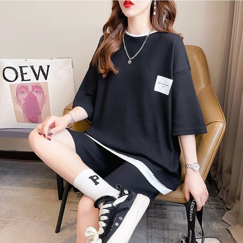 カジュアル 切り替え オシャレ度満点 Tシャツ＋ショートパンツ セットアップ＜S-3554＞
