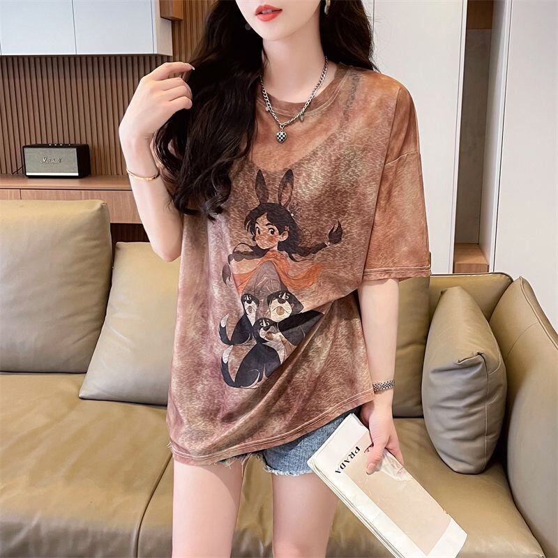 着回し力抜群 絞り染め アバンギャルド プリント 3色選択 半袖Tシャツ＜S-8575＞