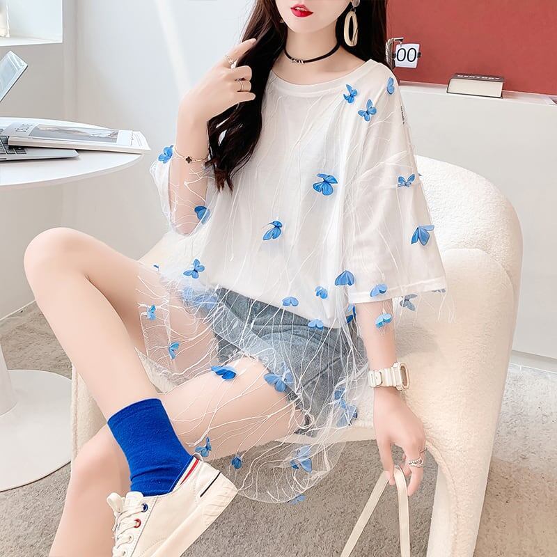 今季大好評 チュール 好感度満載 切り替え Tシャツ カットソー＜S-3190＞