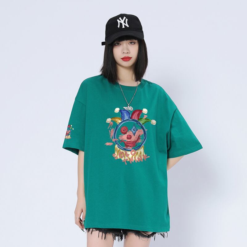 話題沸騰中 ゆったり カジュアル プリント 6色 半袖Tシャツ＜S-8164＞