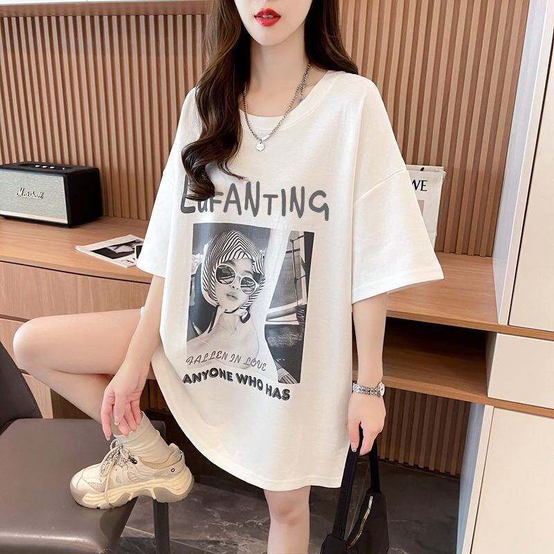 質感のいい 半袖 ラウンドネック Tシャツ ワンピース ＜S-8638＞