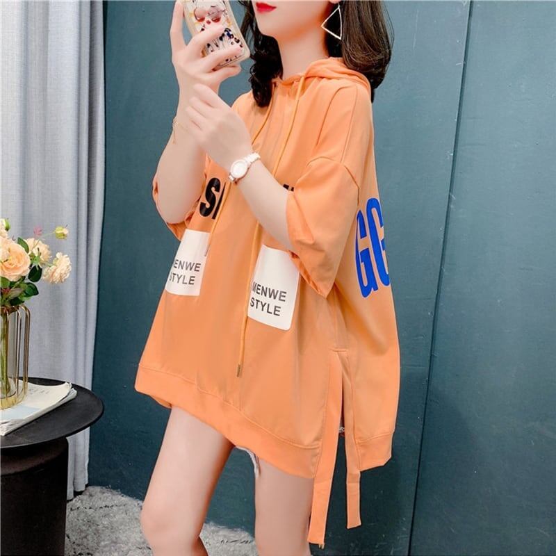 ゆったり感アップ 切り替え 美感いっぱい プリント Tシャツ カットソー＜S-3594＞