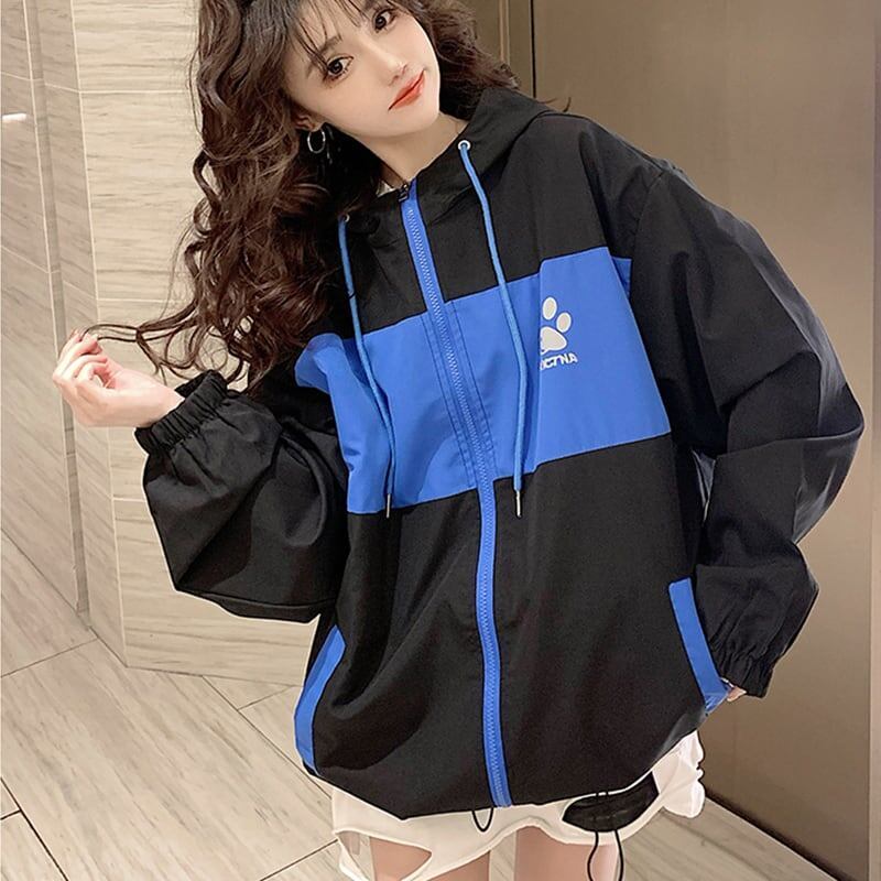 個性的なデザイン プリント 美感いっぱい 長袖 ジャケット ブルゾン＜S-2894＞