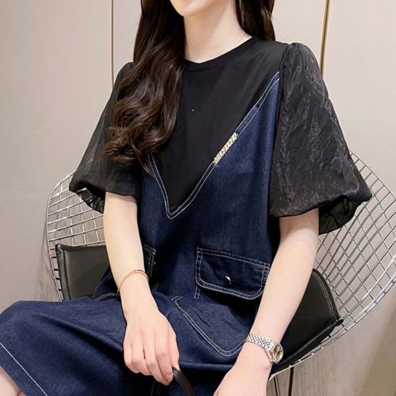 オシャレ度満点 綺麗め カジュアル 切り替え ワンピース＜S-3600＞