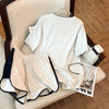 ファッション 切り替え 美人度アップ Tシャツ＋ショートパンツ セットアップ＜S-3527＞