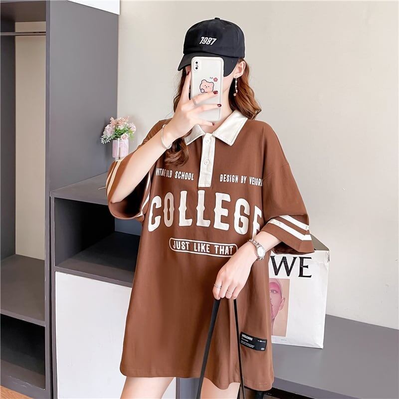 デザイン感 切り替え チャーミング プリント Tシャツ カットソー＜S-3623＞