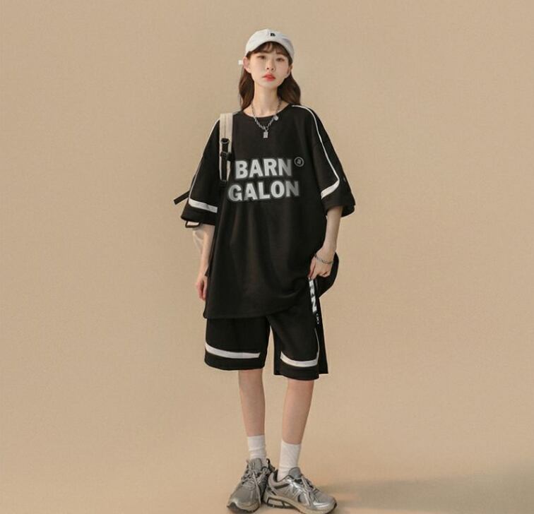 大好評 ファッション カジュアル ルーズ半袖Ｔシャツⅹパンツセット<S-6539>