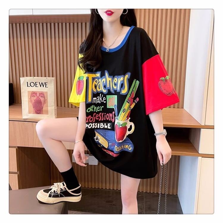 ファッション プリントTシャツ レトロ風 ＜S-2838＞