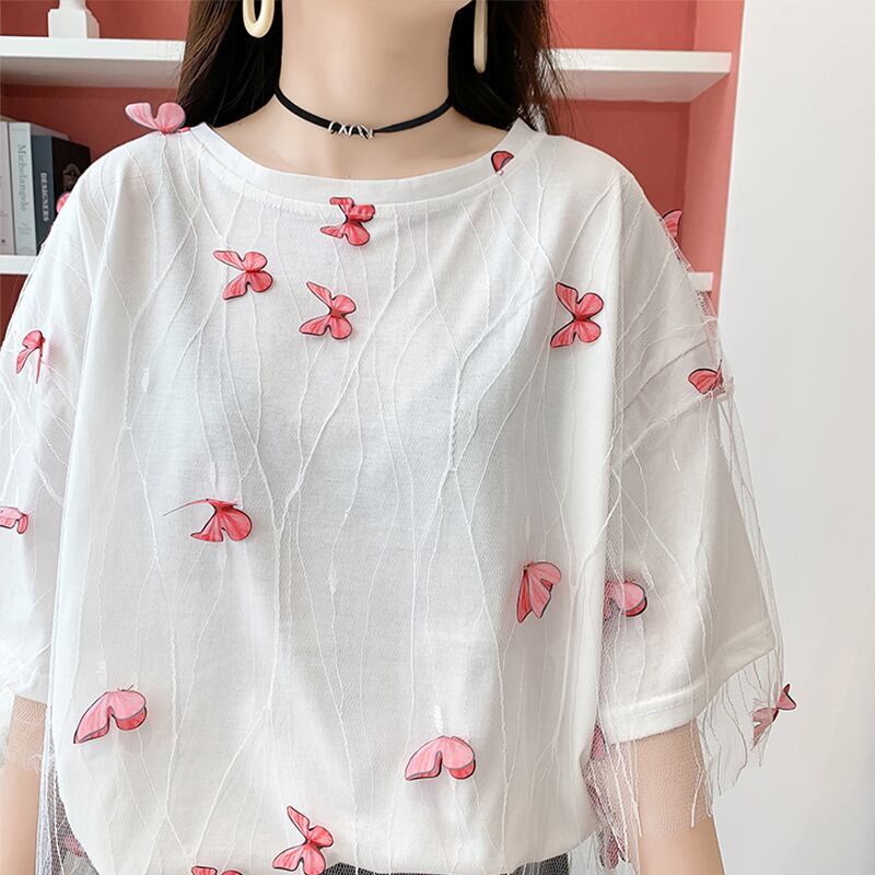 今季大好評 チュール 好感度満載 切り替え Tシャツ カットソー＜S-3190＞