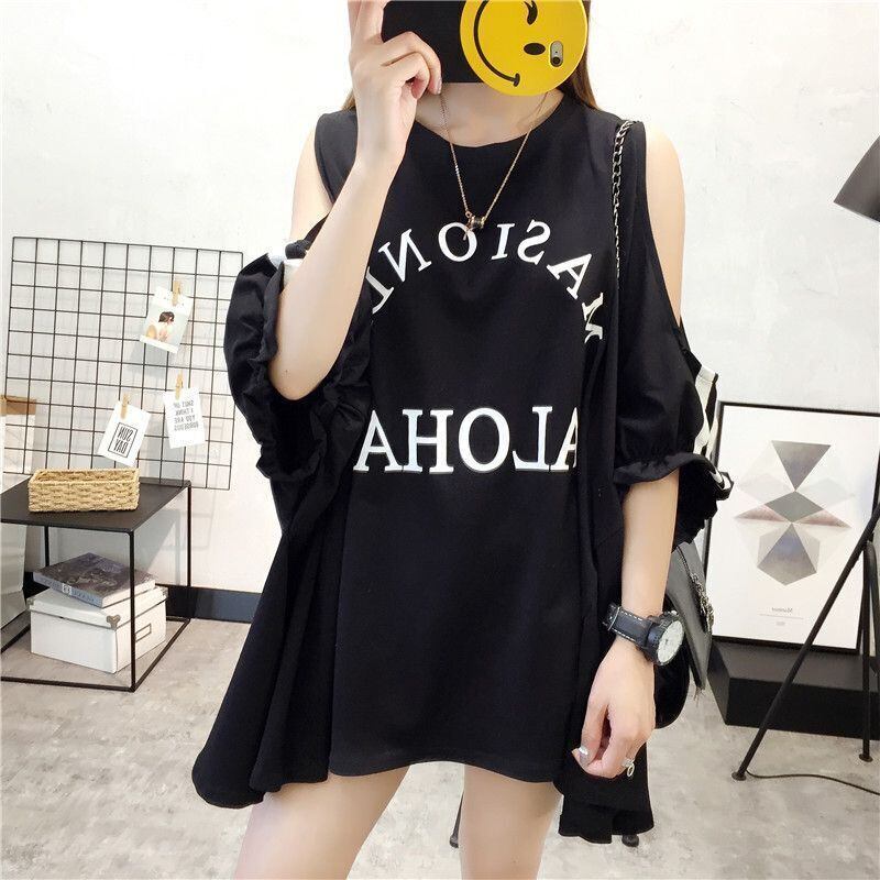 絶対欲しい ゆったり デザイン性抜群 ダブルプリント 2色半袖Tシャツ＜S-9087＞