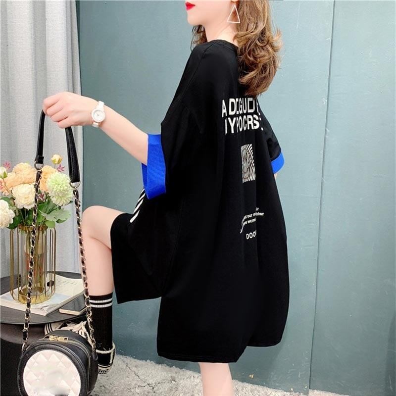個性的なデザイン 切り替え 一目惚れ プリント Tシャツ カットソー＜S-3635＞