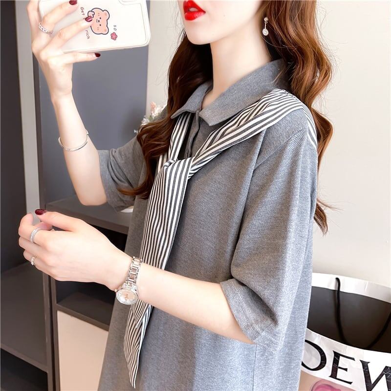 今季大好評 切り替え 美感いっぱい Tシャツ カットソー ワンピース＜S-3220＞