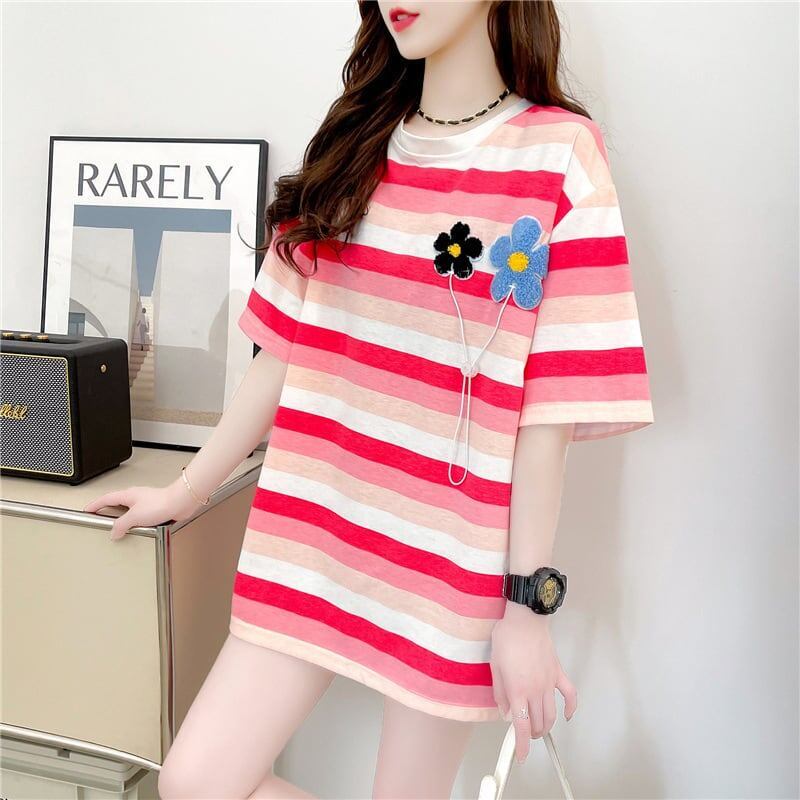 オシャレ度満点 プリント 美感いっぱい Tシャツ カットソー＜S-3296＞