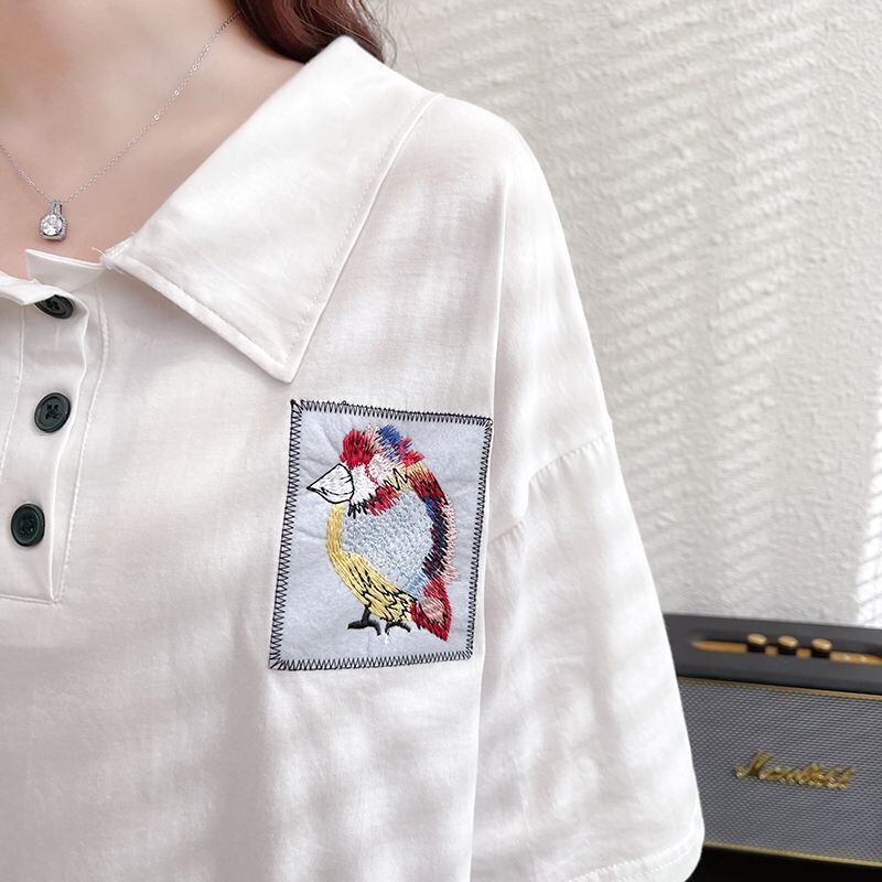 絶対欲しい キュート 定番シンプル 切り替え 全2色 半袖Tシャツ<S-8742>
