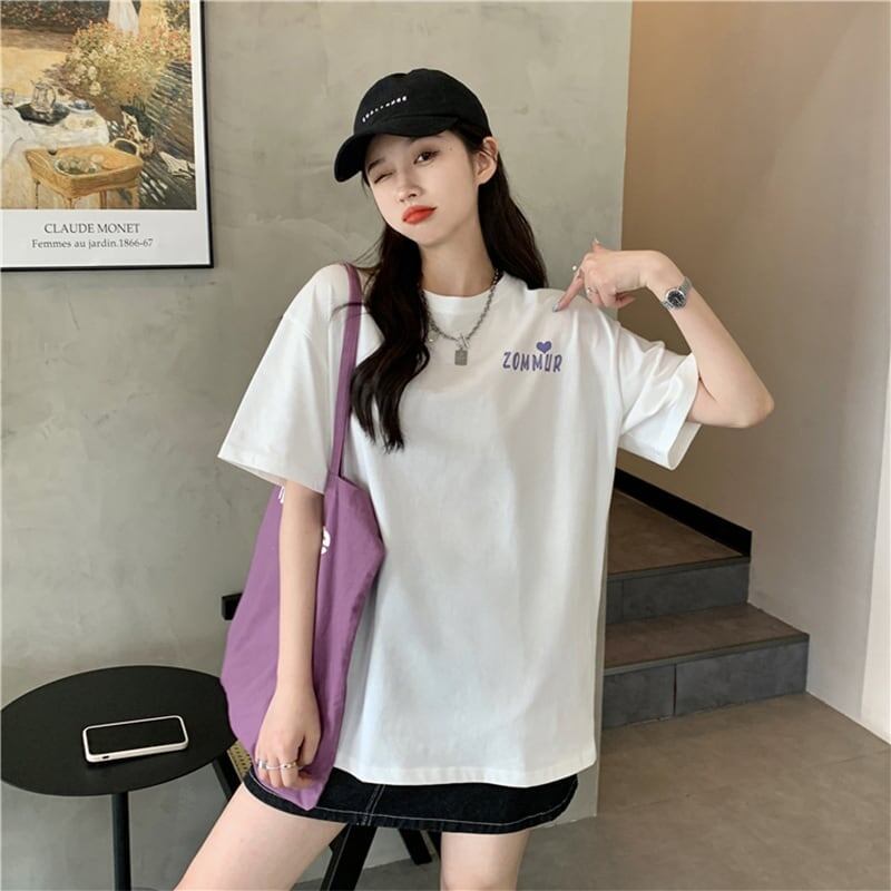 デザイン感 切り替え チャーミング プリント Tシャツ カットソー＜S-3538＞