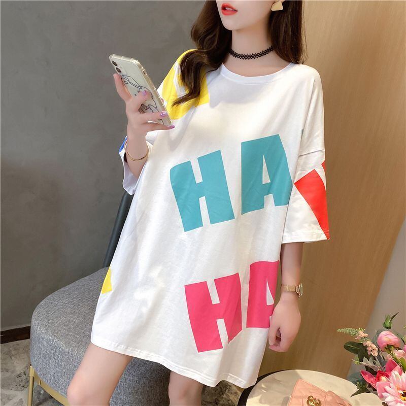 新商品 カジュアル 話題沸騰中 ルーズ プリント 全3色 半袖Tシャツ<S-8721>