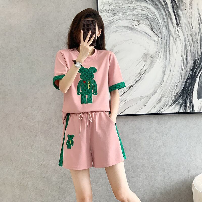 大好評 カジュアル 話題沸騰中 切り替え 全3色 半袖 Tシャツ ショートパンツ セットアップ ＜S-9007＞