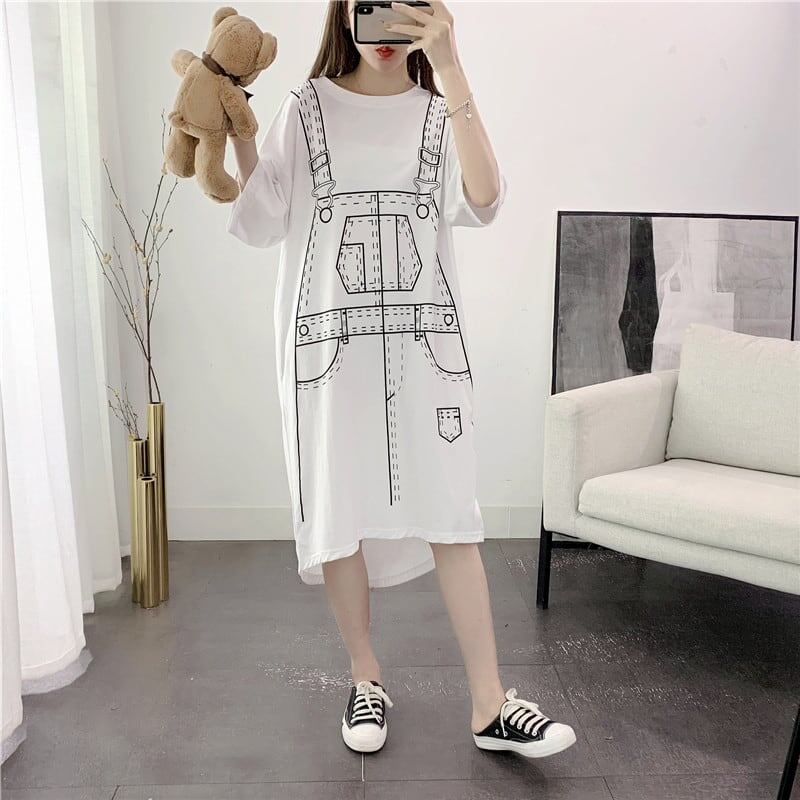 ゆったり感アップ プリント オシャレ度満点 ワンピース＜S-3093＞