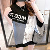 スタイリッシュ 切り替え 一目惚れ プリント Tシャツ カットソー＜S-3102＞