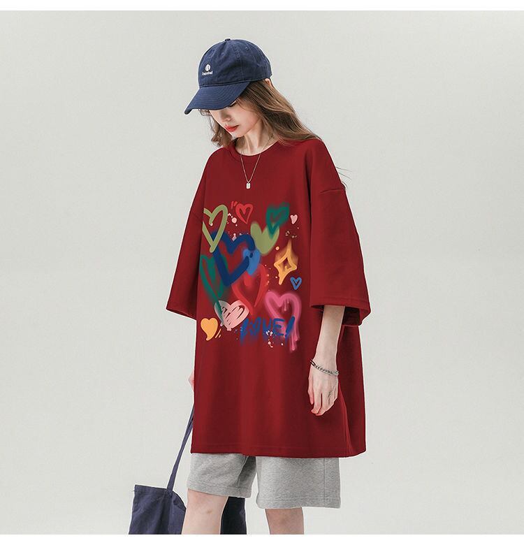 売り切れ必至 プリント ファッション 4色選択 半袖Tシャツ＜S-8594＞