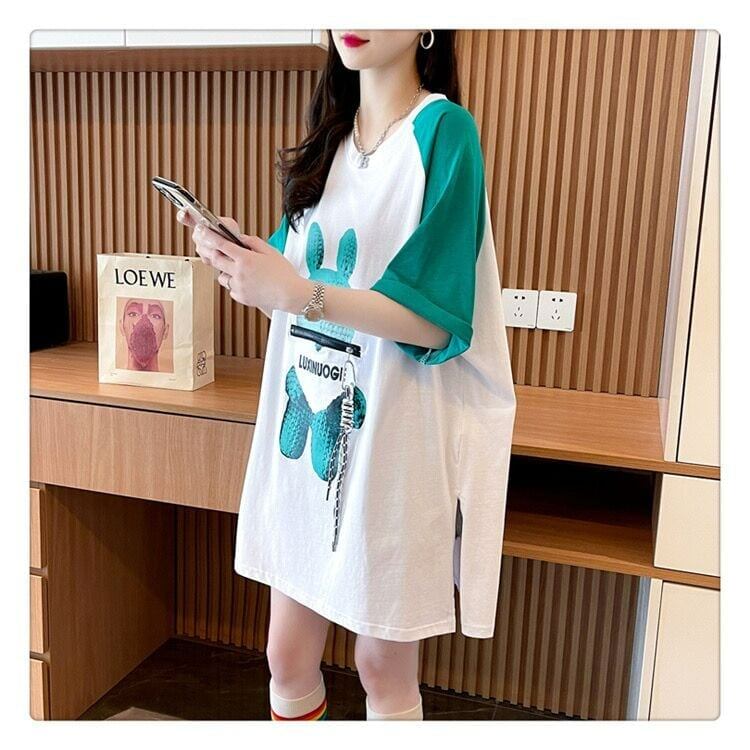 コットンパーソナライズジッパー大ポケットスリット半袖Tシャツ<S-2884>