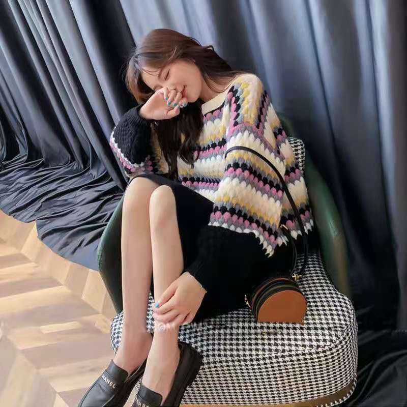 「上品な美しさ」女性らしい落ち着いたファッション  4色選択 ニットトップス<S-10696>