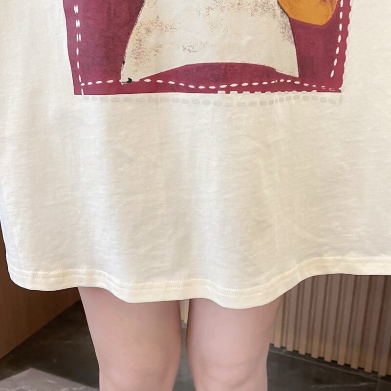 絶対欲しい プリント 個性派 切り替え 全2色 半袖 Tシャツ ＜S-8545＞