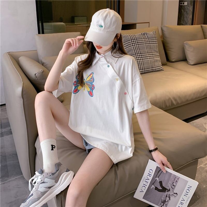 個性的なデザイン プリント 一目惚れ Tシャツ カットソー＜S-3044＞