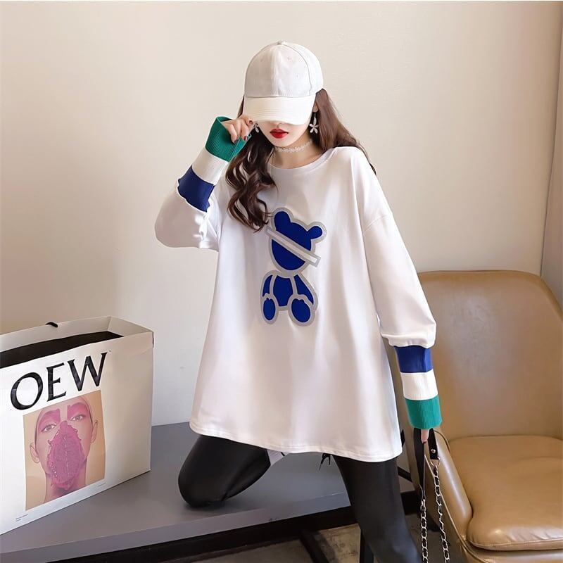 カジュアル 切り替え オシャレ度満点 プリント Tシャツ カットソー＜S-3663＞