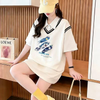 偽二枚 シンプル 体型カバー カジュアル Tシャツ S-13261