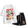 男女兼用 売れ筋 プリント Tシャツ & ショーツ セットアップ S-13263