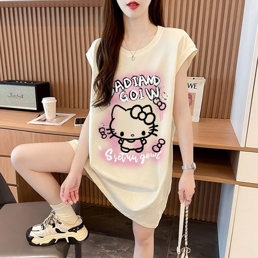 大人可愛い プリント ゆったり レディース ワンピース S-13270