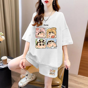大人気 プリント Tシャツ & ショーツ セットアップ S-13234
