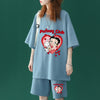 今季トレンド プリント Tシャツ & ショーツ セットアップ S-13235