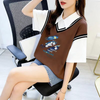 偽二枚 シンプル 体型カバー カジュアル Tシャツ S-13261