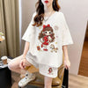 売れ筋 プリント Tシャツ & ショーツ セットアップ S-13244
