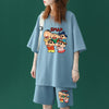 早い者勝ち プリント Tシャツ & ショーツ セットアップ S-13236