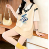 偽二枚 シンプル 体型カバー カジュアル Tシャツ S-13261